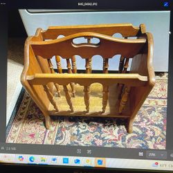 Solid wood, vintage magazine rack