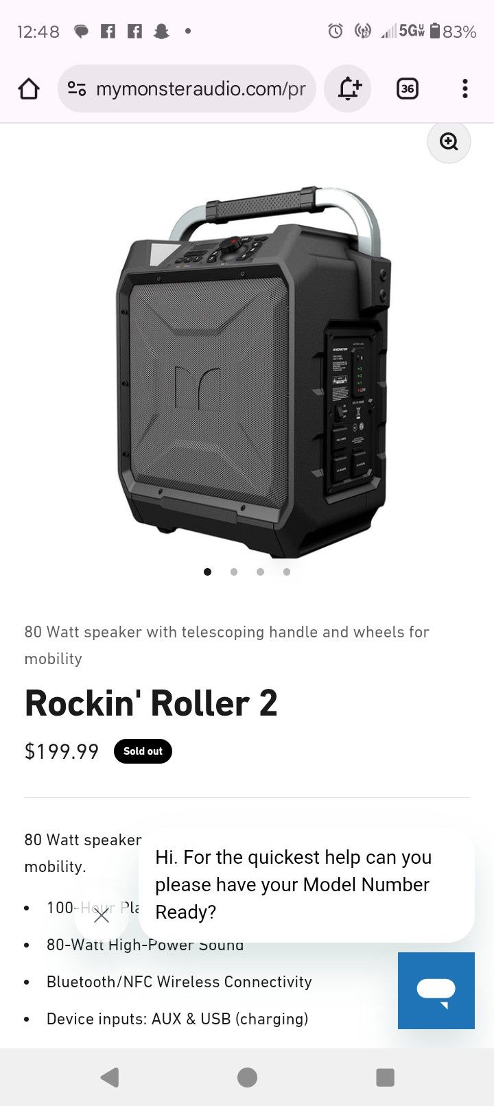 Bluetooth Monster Speaker 2