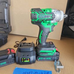ikaufen 1/2"Wrench.  Impact driver Brushless Motor.  21v Li-ion batteries 