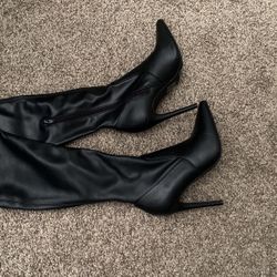 thigh high leather boots NEW