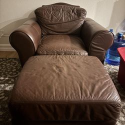 Leather Sofa, Chair And Ottoman $150