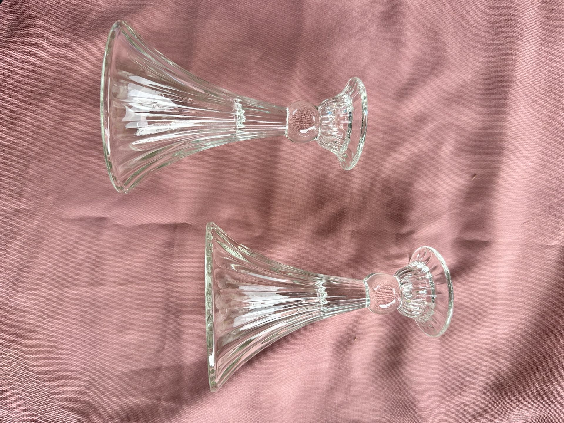 Set of 2 crystal candle holders