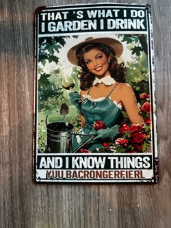 Funny Gardening Vintage-Style Metal Sign