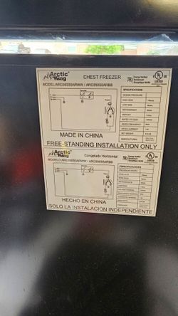 Artic freezer 5cubic