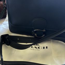 Coach Soft Tabby Black Leather Shoulder/Crossbody Bag 
