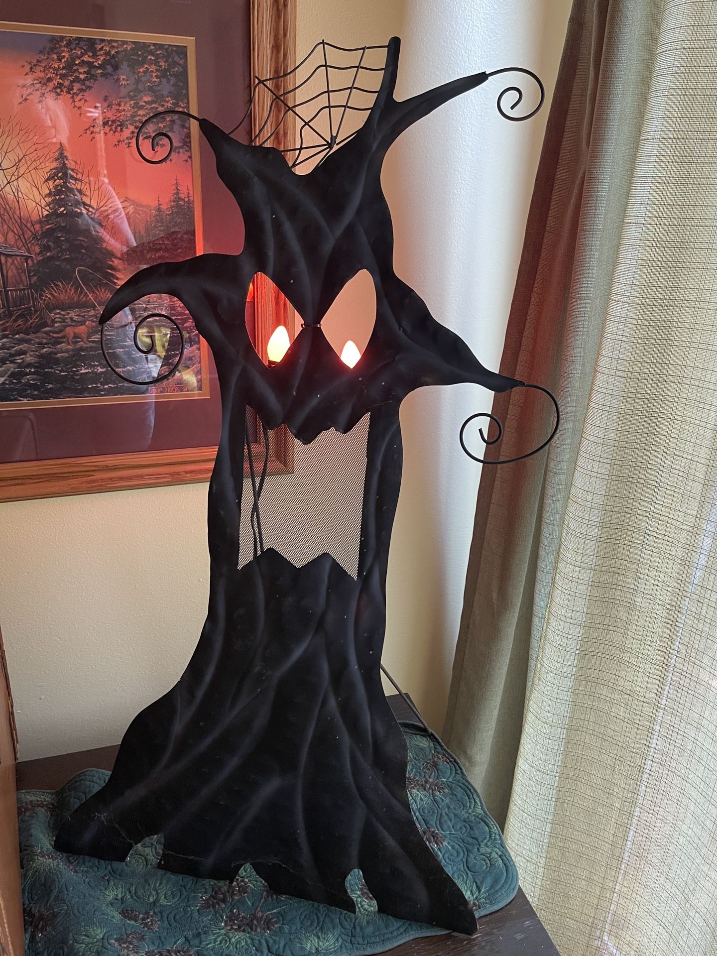 3’ Vintage Spooky Metal Tree Yard Art