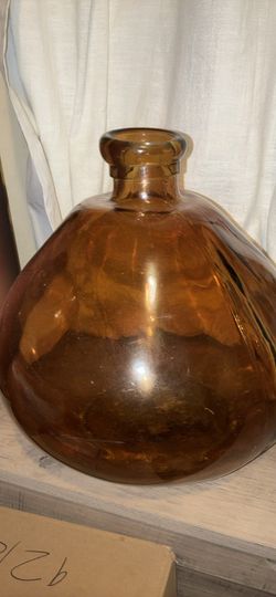 Large Amber Glass Demijohn vase