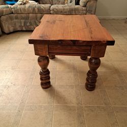 Rustic Wooden End Table