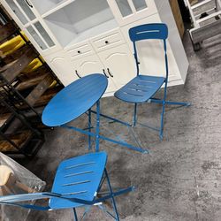 GRANDPATIO 3-Piece Foldable Bistro Set with Round Table - All-Weather Steel Frame
