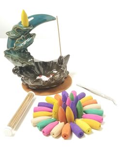  Crescent Moon Backflow Incense Burner