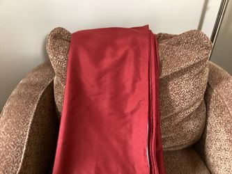 Pottery Barn red silk curtain panels (2) 50x108