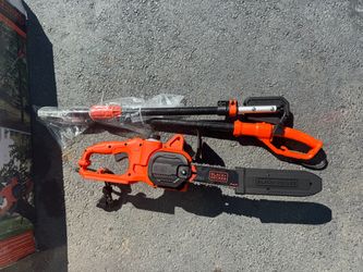 New Black n Decker Corded Polesaw 10” Bar. Reaches To 14’