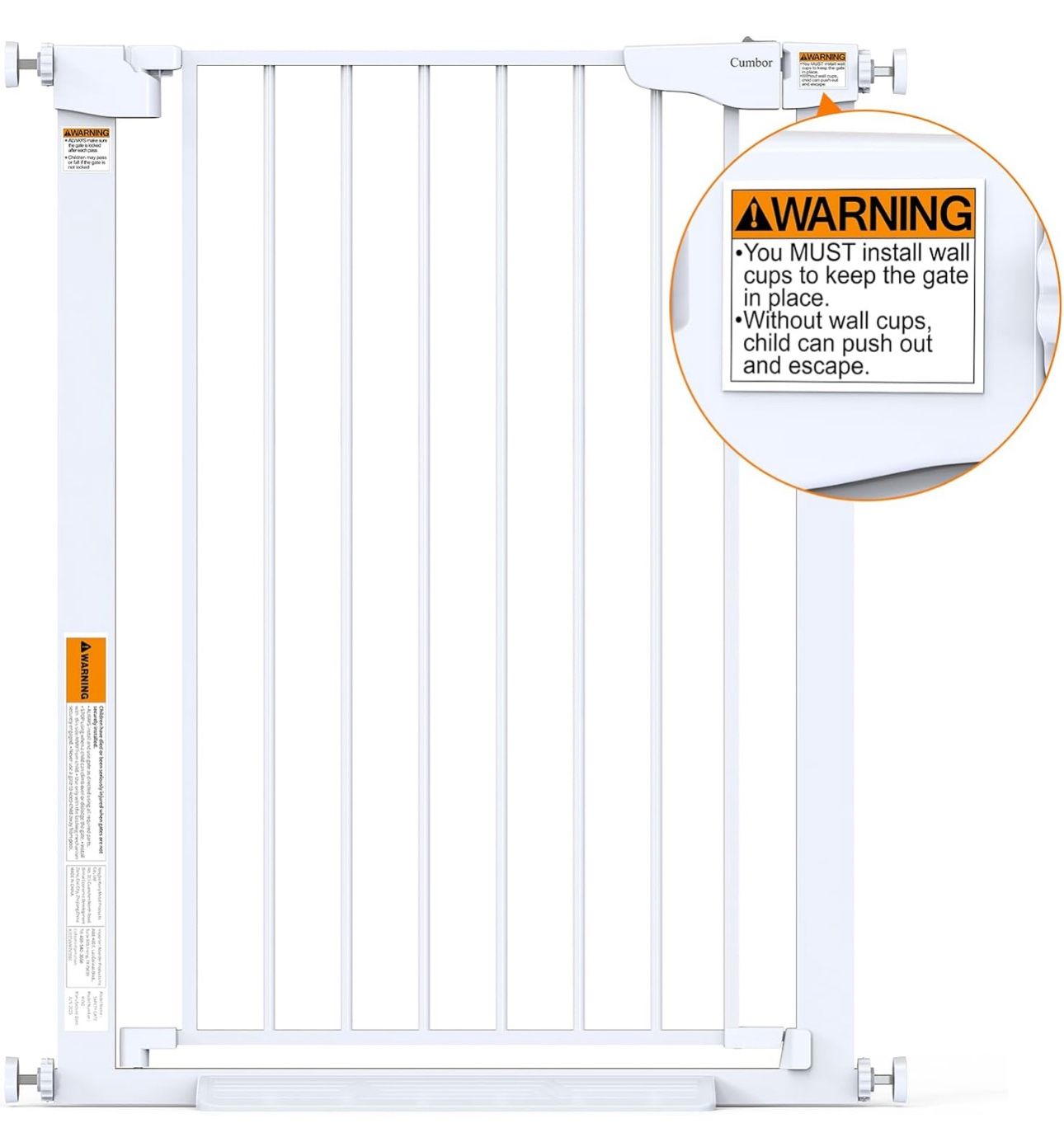 Cumbor 36-inch extra tall baby door for dogs and children with wide 2-way door, 29.7 to 46 inches wide, and self-closing personal security for babies 