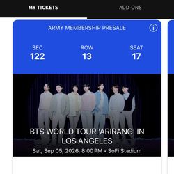 BTS Tickets 9/5 LA
