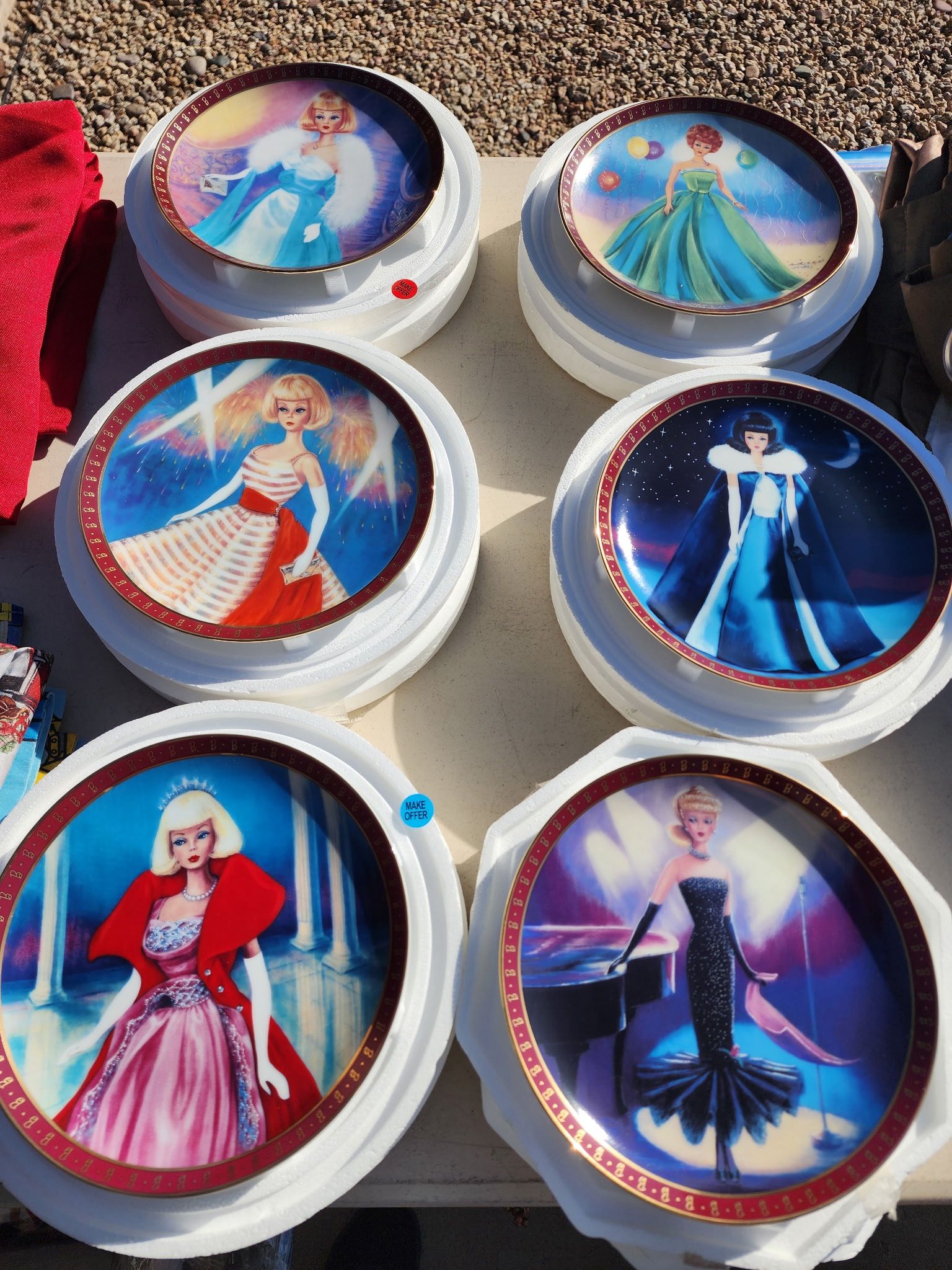 6 Piece Vintage Barbie Plates