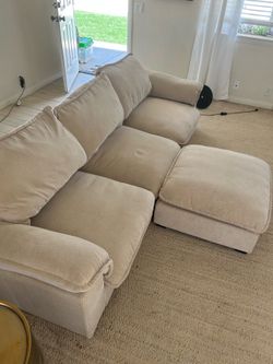Sectional Sofa Cloud Couch with Reversible Chaise