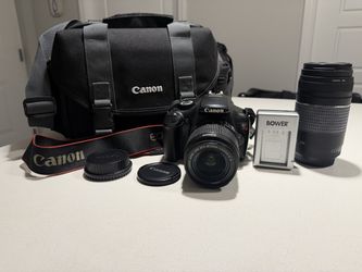 Canon EOS Rebel T3 DSLR 24.1MP Kit 18-55mm + 75-300mm Lens, Bag