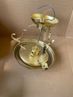 Two brass ceiling light fixtures ($30 each, $50 for both)