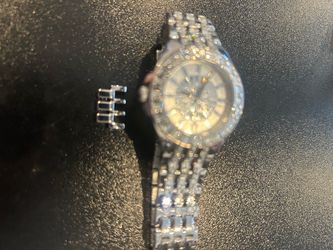 Bulova women’s silver crystal watch