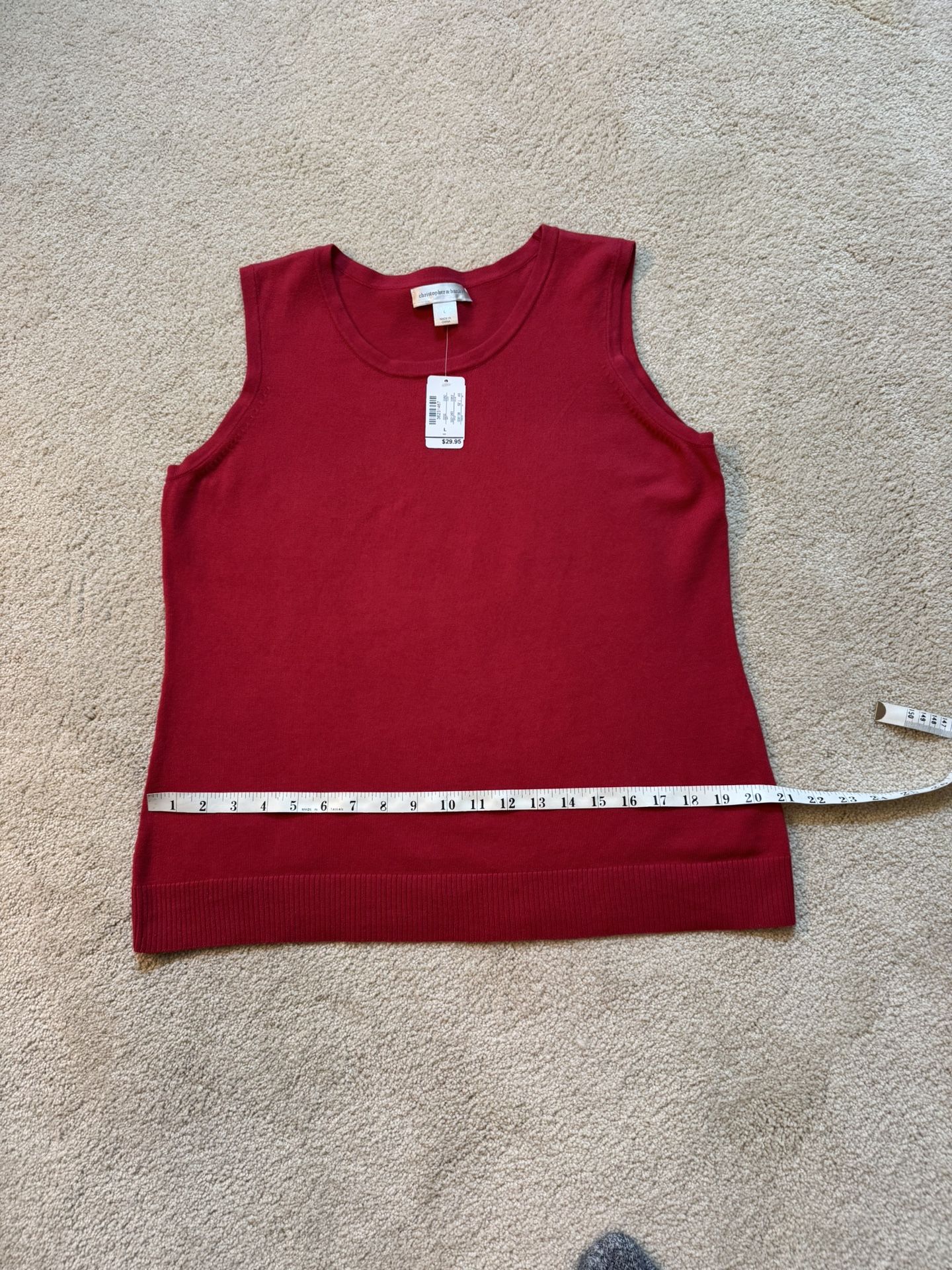 NWT Christopher & Banks Layer Your Look Sleeveless Top Women's Size Large Red