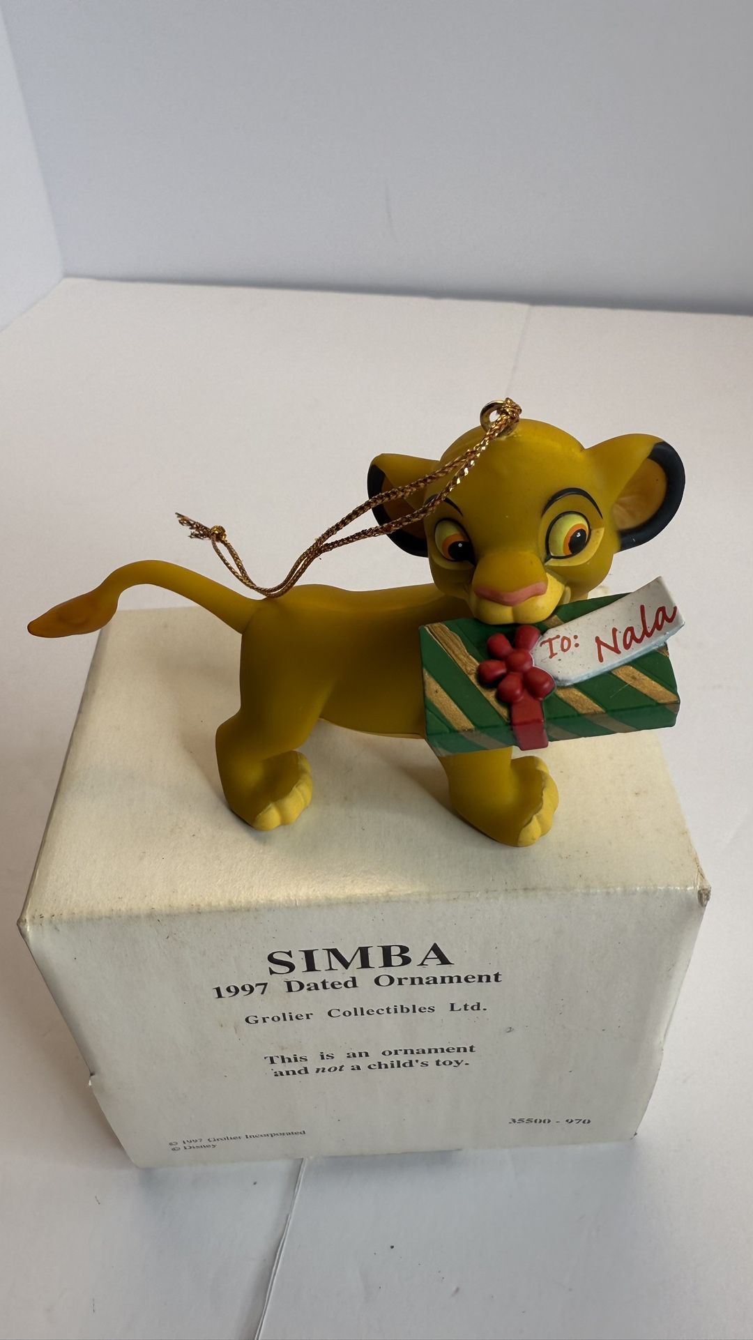 Disney The Lion King SIMBA Christmas Ornament Grolier President's Edition
