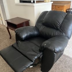 Black leather recliner 