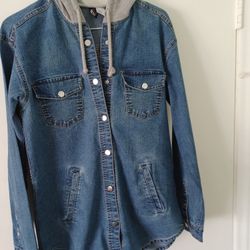 H+M Divided Denim Shirt/Hoodie Jacket. 