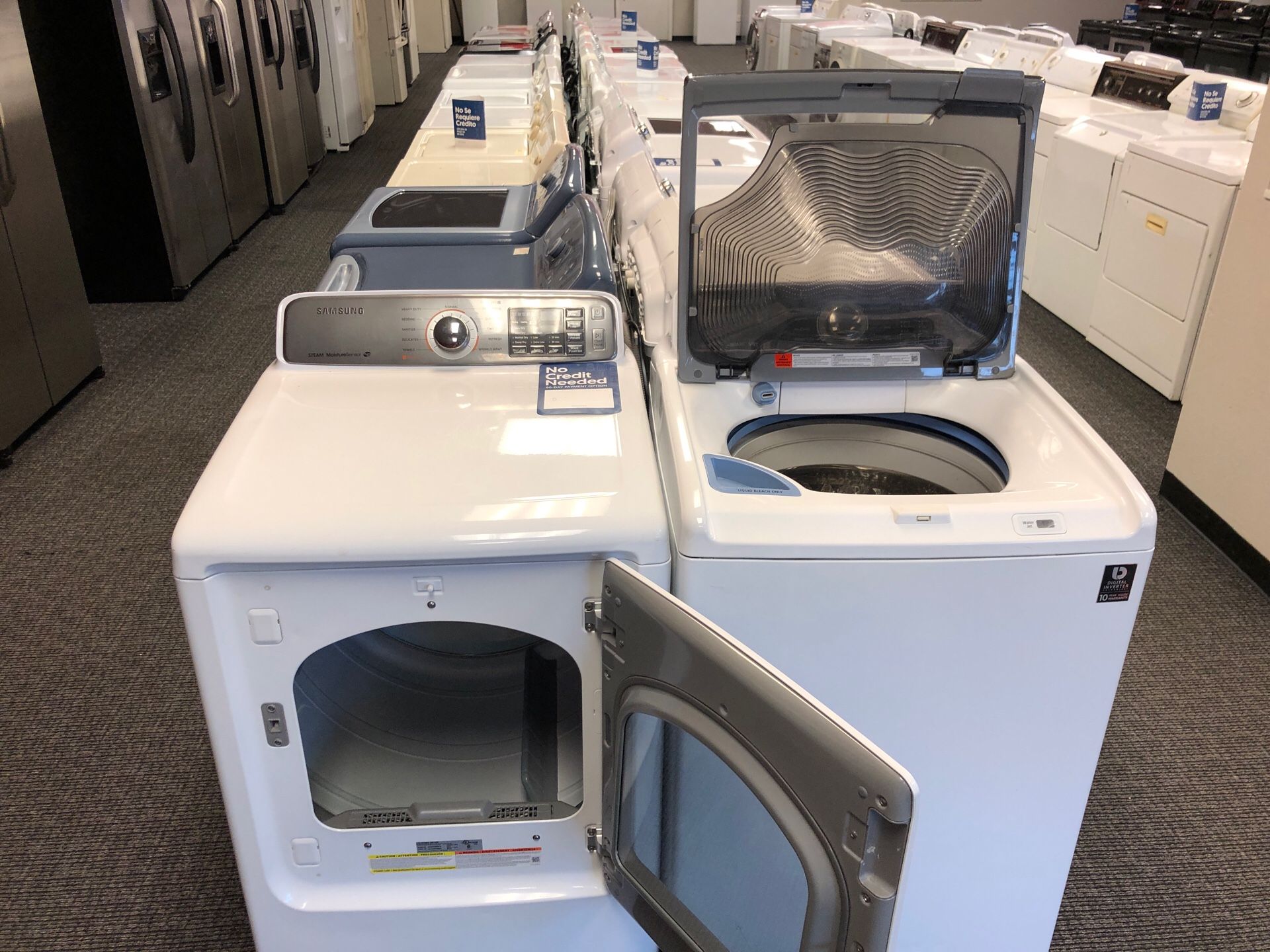 Set Samsung Steam MoistureSensor AquaJet VRT He Washer and Dryer for