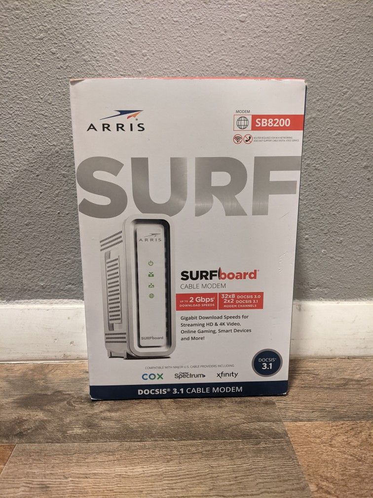 ARRIS SURFboard SB8200 Cable Modem DOCSIS 3.1 + Still Under Warranty