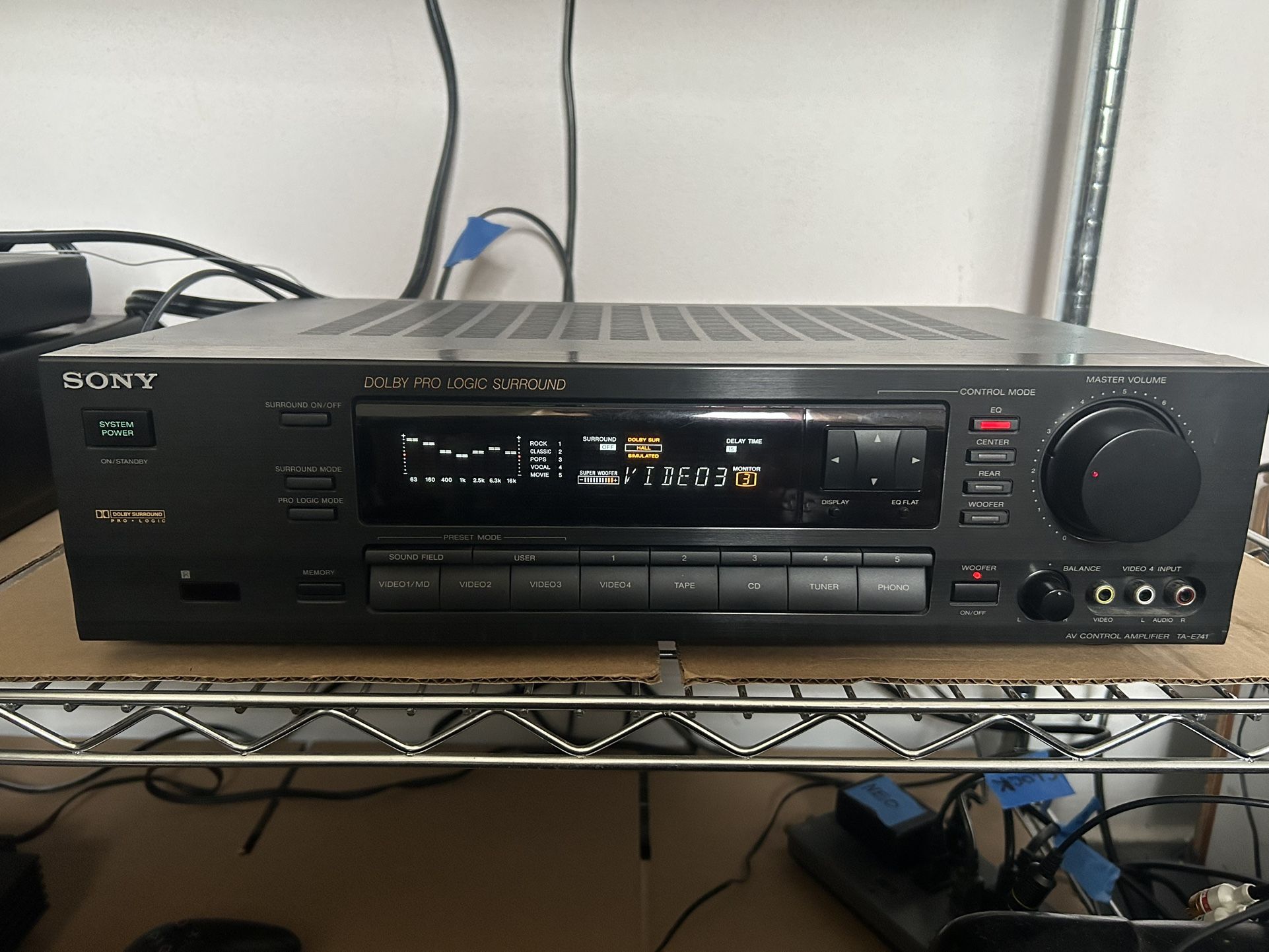 Sony AV CONTROL AMPLIFIER TA-E741 tested and working pre-amp control unit AV selector