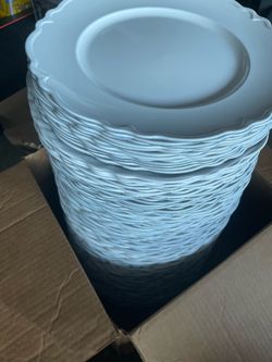 White charger plates