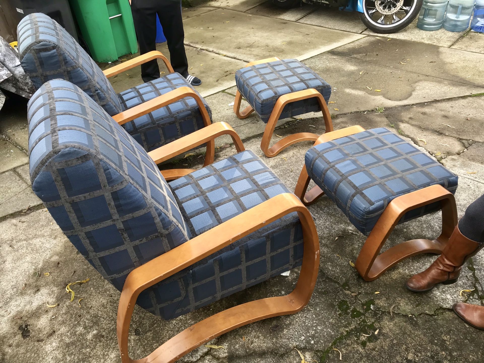 AWESOME Mid Century Modern DESIGNER TODD OLDHAM Chair & Ottoman COOL!