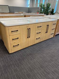 84” Bathroom vanity in wood color