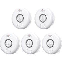 Water Leak Detectors 5 Pack, 120dB Loud Water Leak Sensor, Fansitc Wireless Water Leakage Alarm, IP66 Waterproof Water Alarm Sensor Device for Home Ba