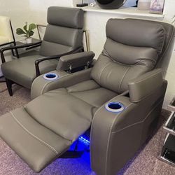 Furniture- Beyond Leather Power Recliner Chair- Jabarr