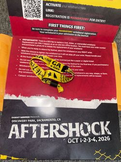 Aftershock Festival 2026 GA 4-Day Wristband