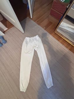 White cuffed sweatpants
