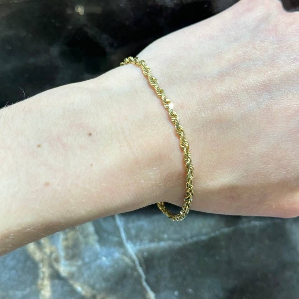 10k yellow gold rope bracelet