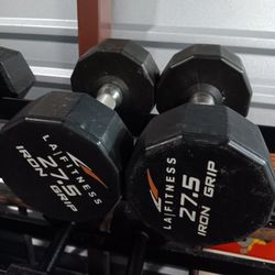 Pair of 27.5# Urethane Dumbbells 