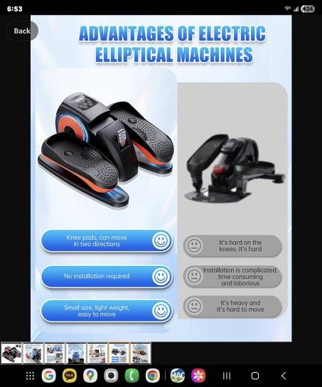 Under Desk Elliptical Machine, Electric Ellipse Leg Exerciser
