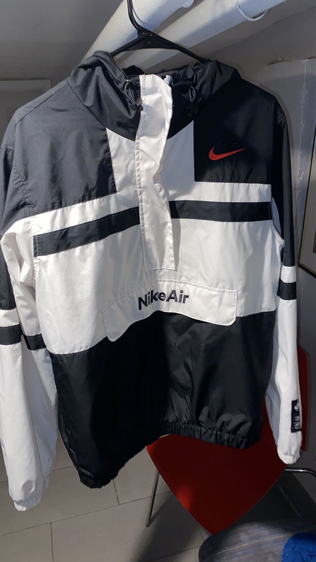 Nike Men's Jacket Hooded Sportswear Polyester 'Black White' CJ4835-100