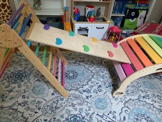 Wiwiurka XXL Rocker, Large Pikler, And Rock Climbing Ramp