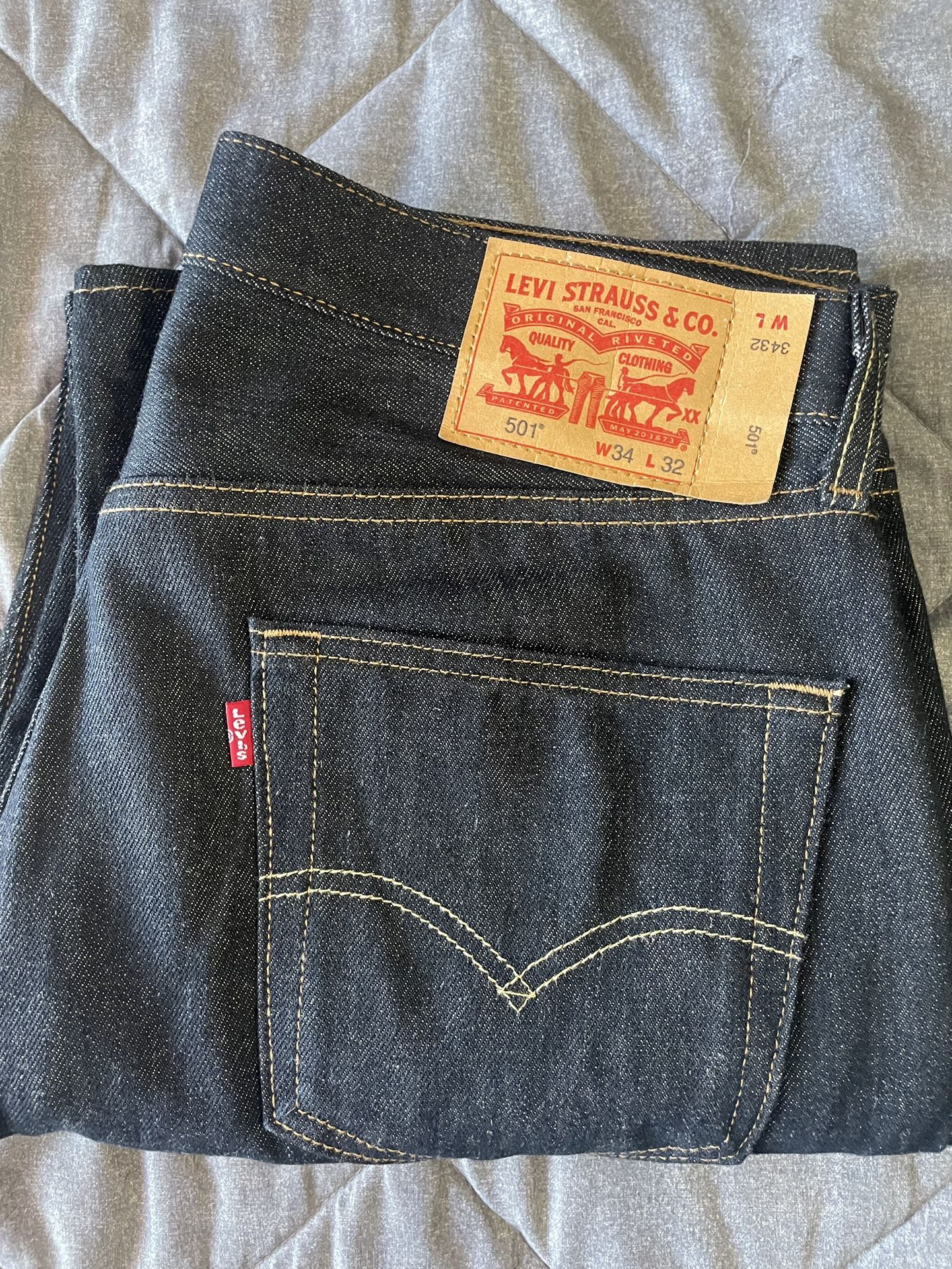 Mens Charcoal Levis 501 Pants