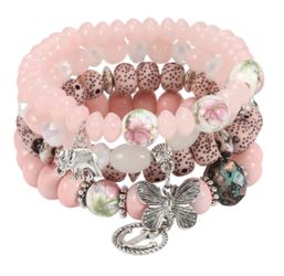 Stackable Butterfly Charm Bohemian Style Bracelet 