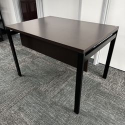 Upgrade Your Desk! Used - 42" x 30" Espresso Laminate Work Table w/ Modesty Panel