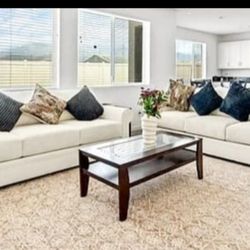 Sofas. Coffee Table & 2 End Tables