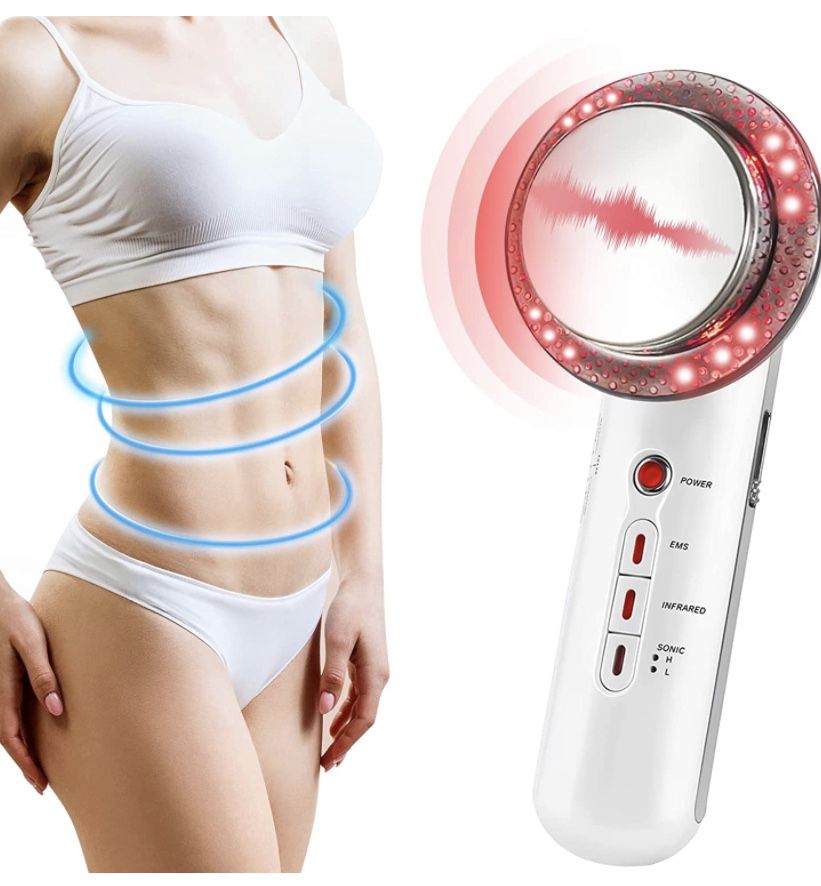 Electric Ultrasonic Anti Cellulite Massage Device,3 in 1 Handheld Slimming Device,Multifunction High Frequency Skin Care Machine for Face,Arm,Waist,Be