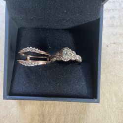 1.5ct Diamond Wedding Ring And Wedding Band (rose gold)