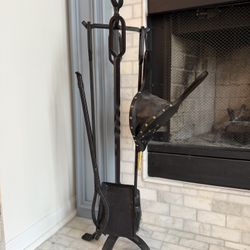Iron Fireplace Tool Set 