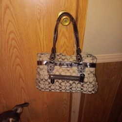 Coach Satchel In Brown And Black 